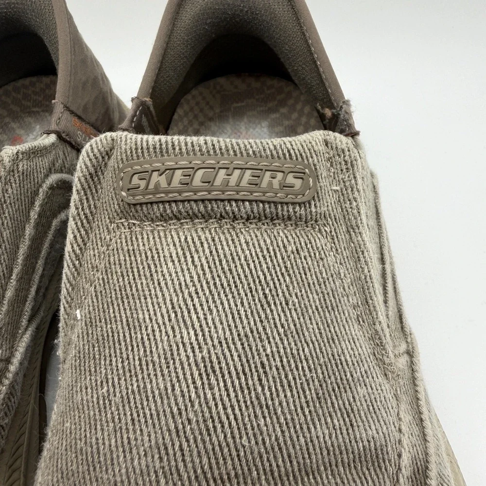 Skechers Respected Holmgren Taupe Men Size 8.5 Athletic Goodyear Slip In Sneaker
